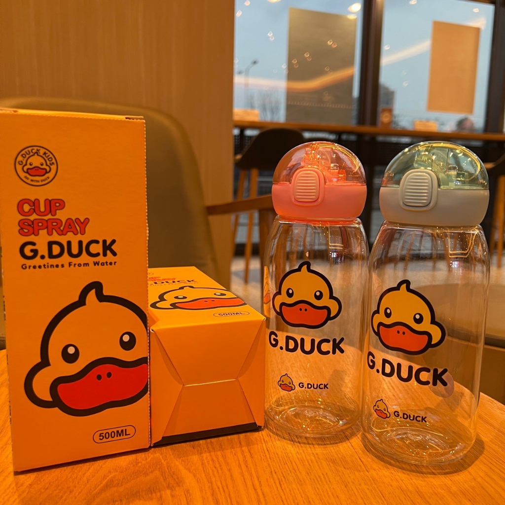 G.DUCK Botol Minum Plastik Anak-anak Gelas Plastik Kartun Anti Bocor Portabel