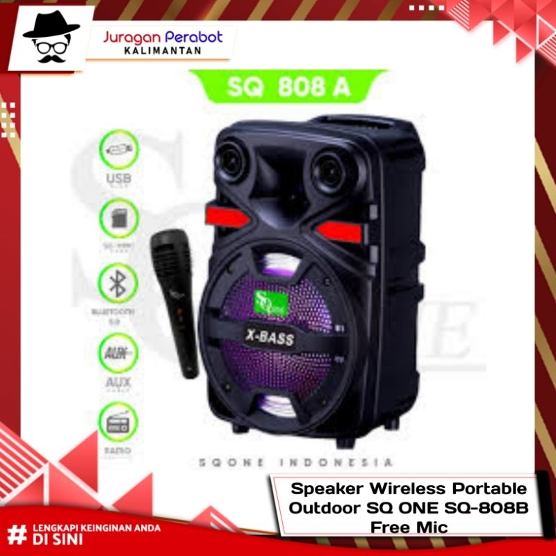 Speaker Wireless Portable Outdoor SQ ONE SQ-808B Free Mic /SPEAKER BLUETOOTH