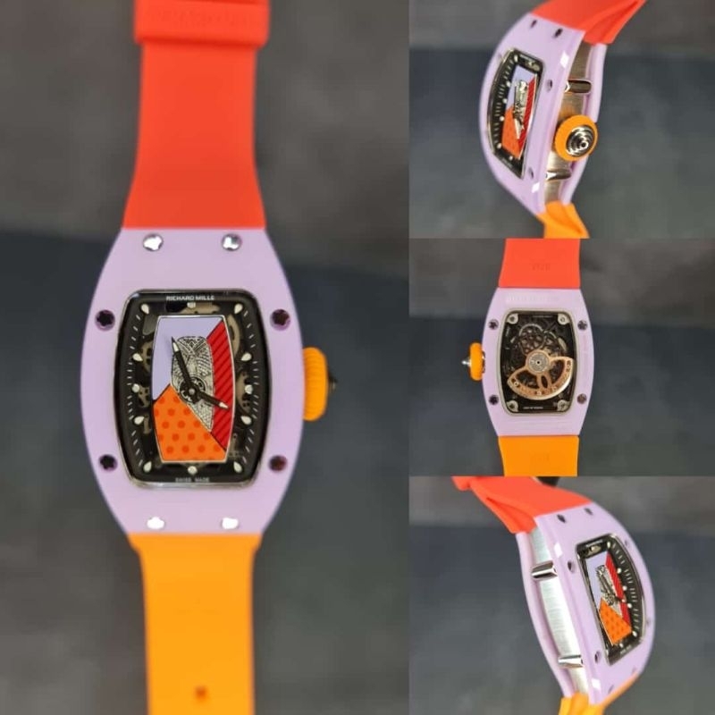 Jam tangan RM 07-01 Lady Orange Colored Ceramic Collection Automatic Swiss fullset