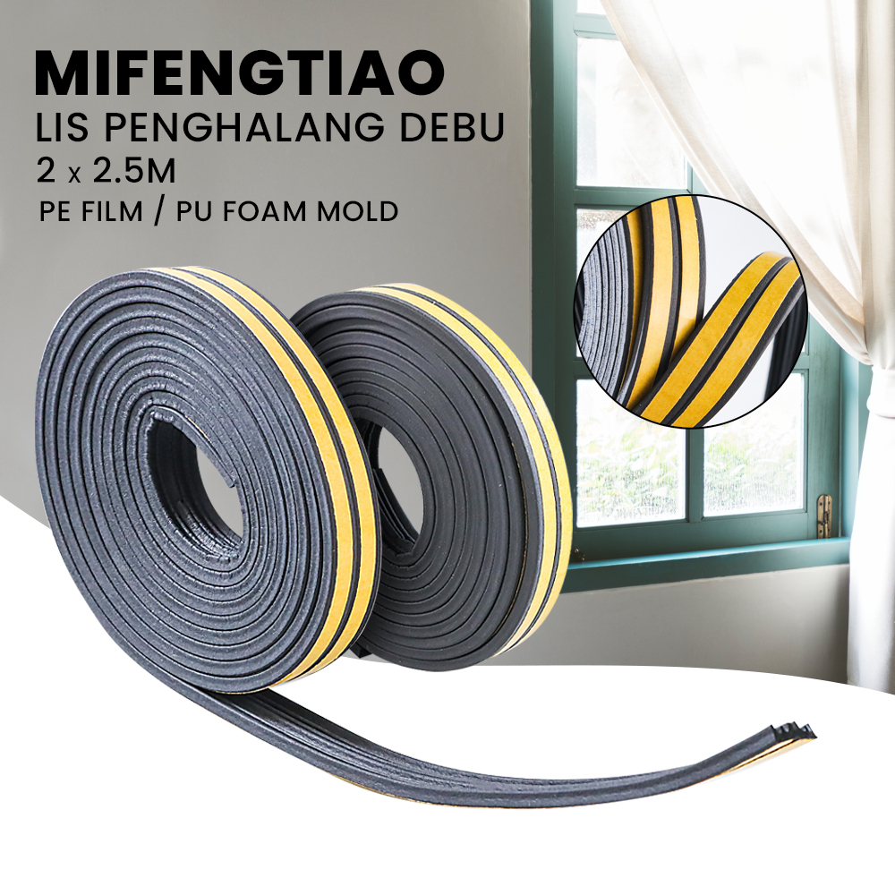 MIFENGTIAO Lis Penghalang Debu Pintu Door Bottom Sealing Strips 2x2.5m E - ESPV5 - Black