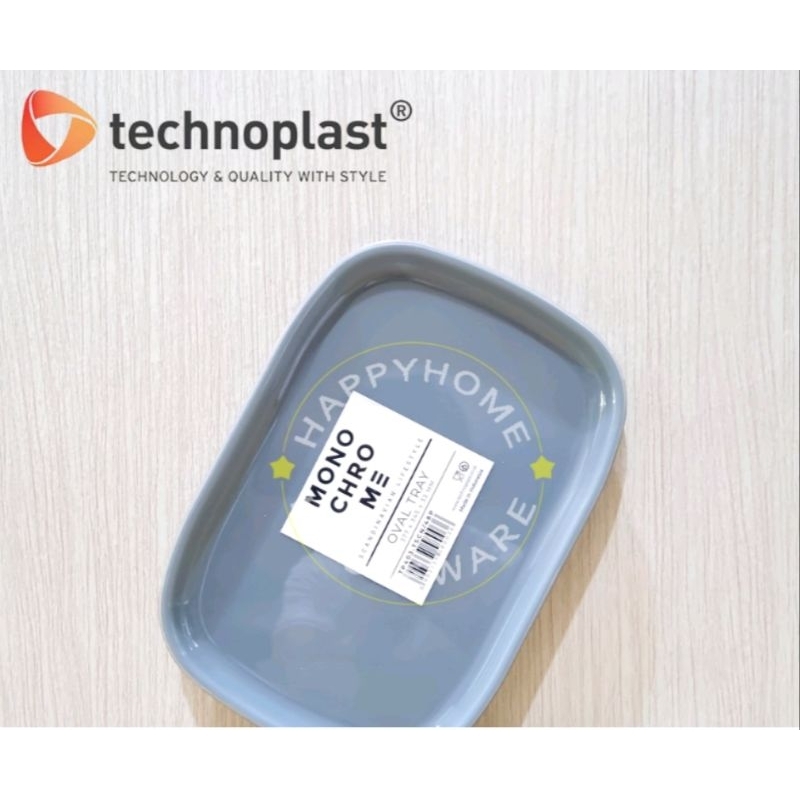 TECHNOPLAST Monochrome Modern Tray / Nampan Oval Serbaguna 310x213mm