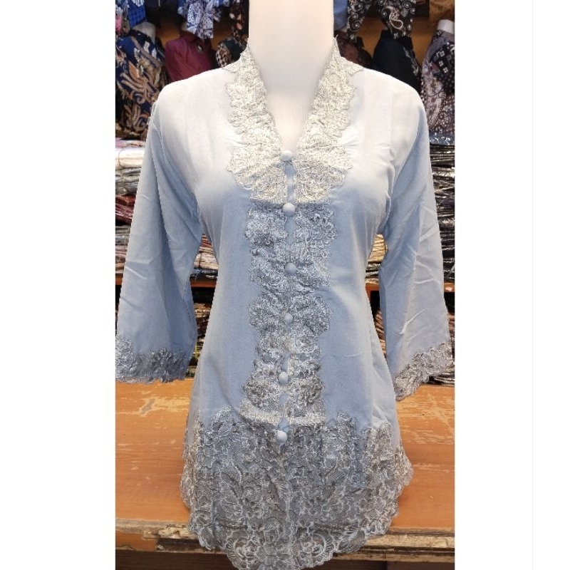 kebaya encim bordir abu