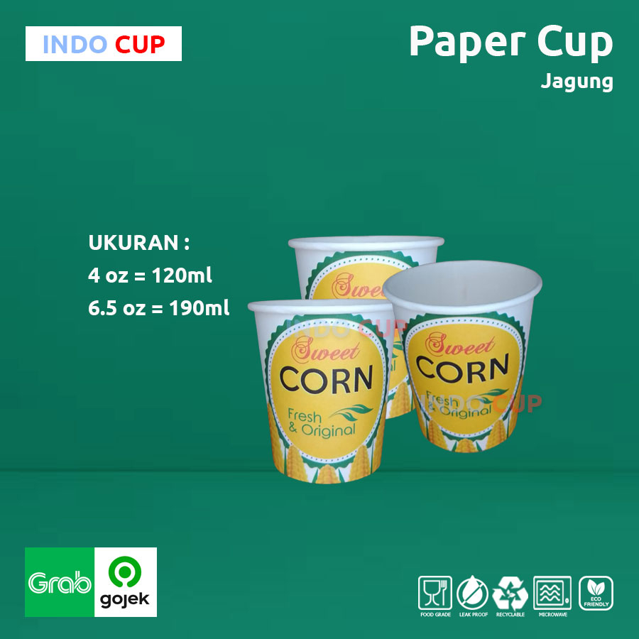 Paper Cup jagung | Gelas Kertas Jasuke | 4 oz | 6,5 oz