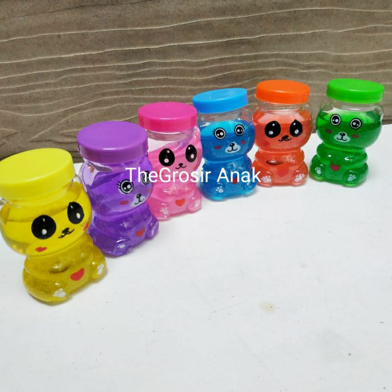 MURAH!!! Slime Glitter Clear Jelly Bear Kitty Kucing BOTOL WANGI