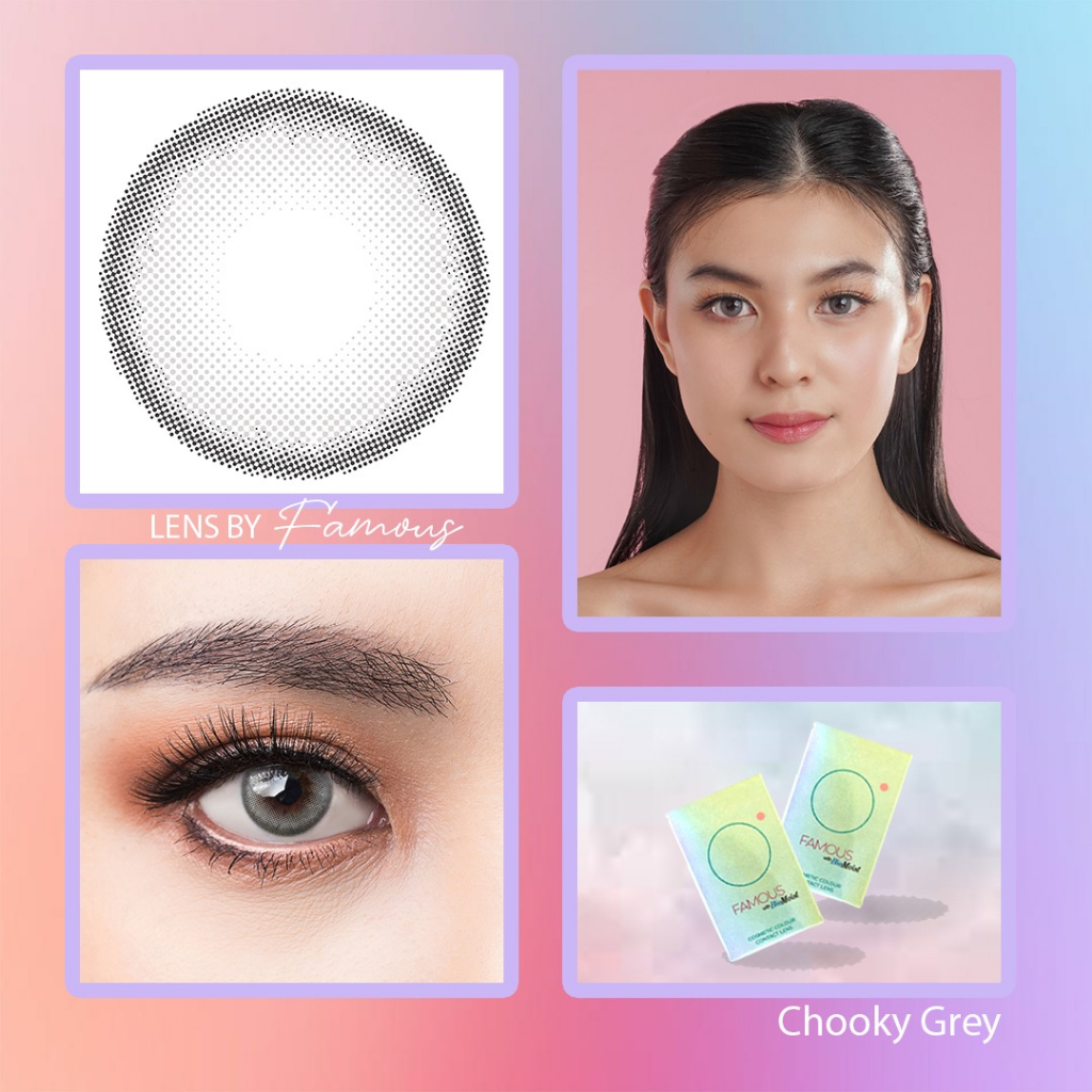 Famous With Biomoist Cooky Grey Monthly Softlens Warna