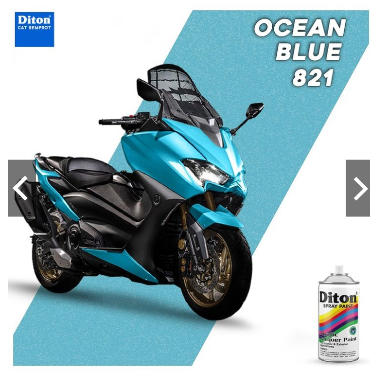 SOLID COLOURS DITON Spray Paint Acrylic Lacquer Paint Pilox Pilok Cat Semprot - 821 OCEON BLUE / BIRU LAUT (300cc / 300ml)