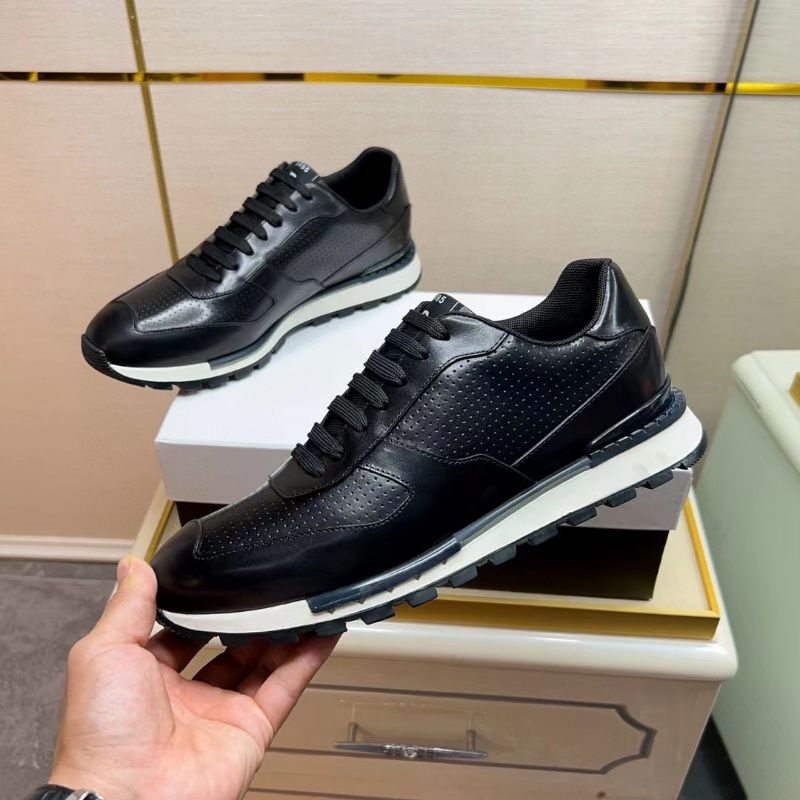sepatu cowok berluti sneaker pria hitam kulit men shoes runner p1shoes