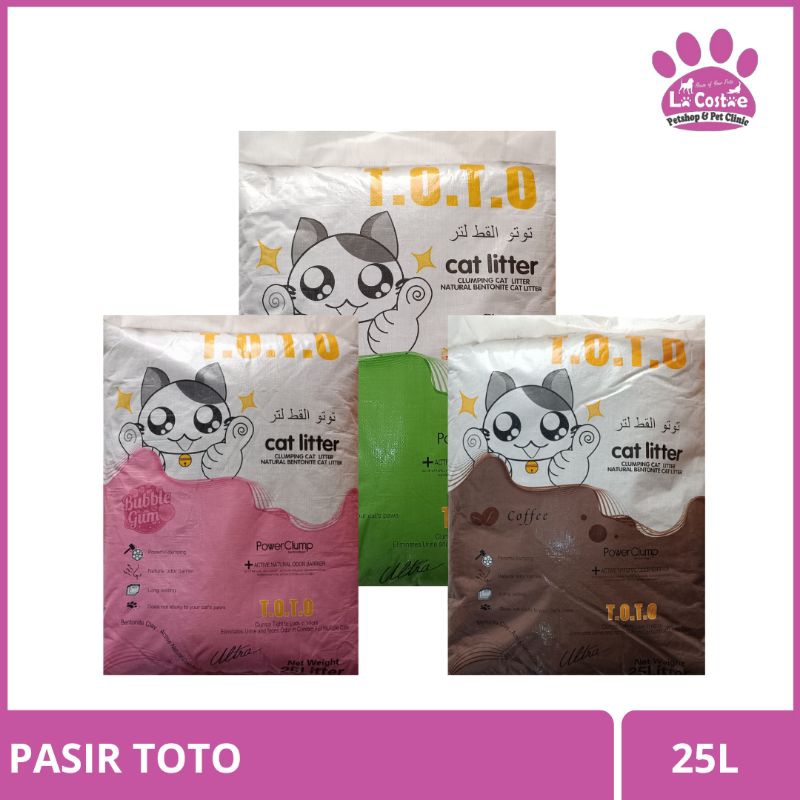 [KHUSUS INSTANT] - Pasir Gumpal TOTO 25L - Pasir Kucing Pasir Gumpal