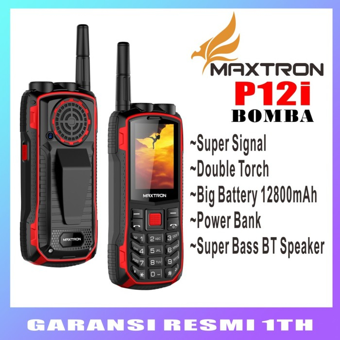 HP MAXTRON BOMBA P12i BATERAI BESAR 12800 mAh Garansi Resmi - HP Antena