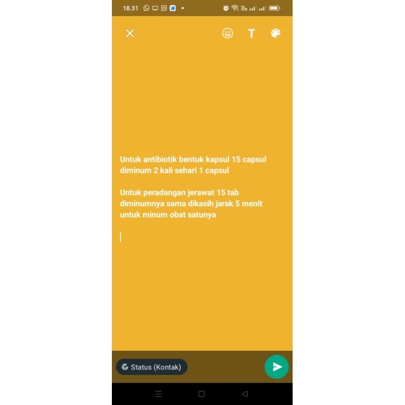 Untuk antibiotik bentuk kapsul 15 capsul diminum 2 kali sehari 1 capsul
Untuk peradangan jerawat 15 