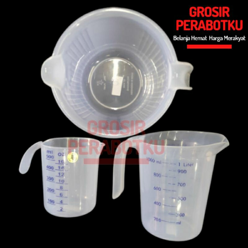 Gelas Teko Ukur Takar Plastik 2000ml 1000ml 500ml Owl Plast Measuring Cup Tabal Kokoh Kuat