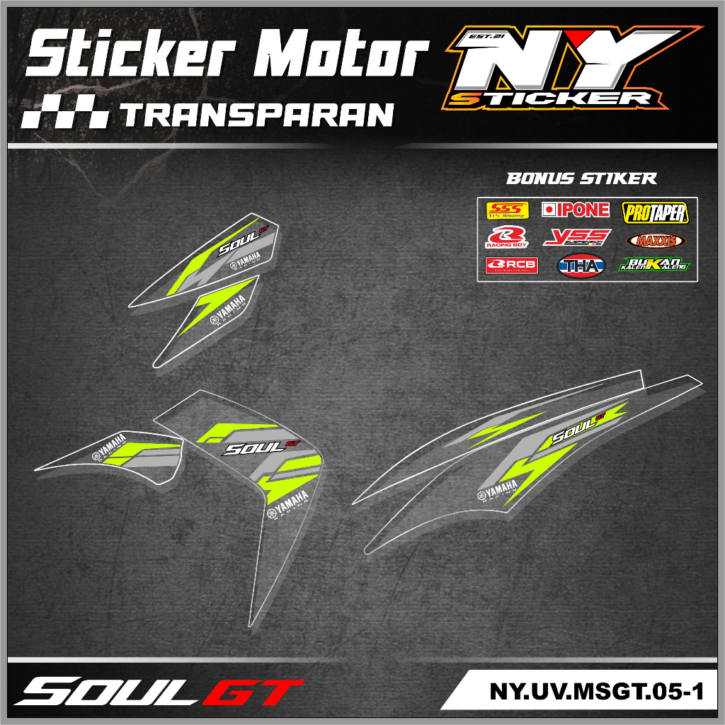 Stiker Transparan Mio Soul GT 115 - Stiker Striping Variasi Mio Soul GT Transparan 005