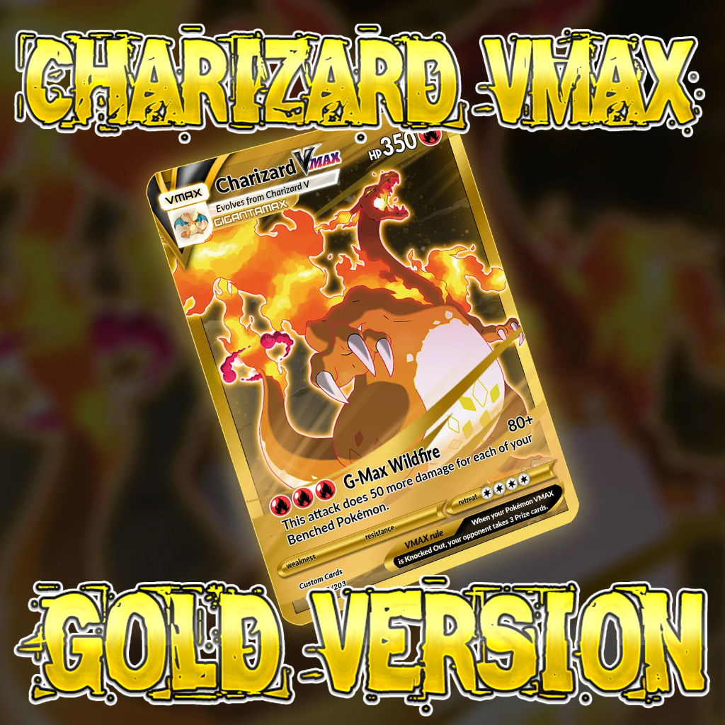 KARTU POKEMON TCG HOLOGRAM SPECIAL (VMAX) - GOLD CHARIZARD