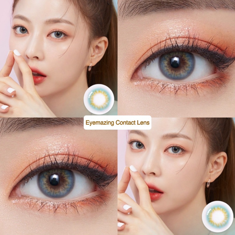 EYEMAZING Softlens - EMILY Gray / Hazel / Aqua / Light Gray / Olive Normal Minus Beda Minus