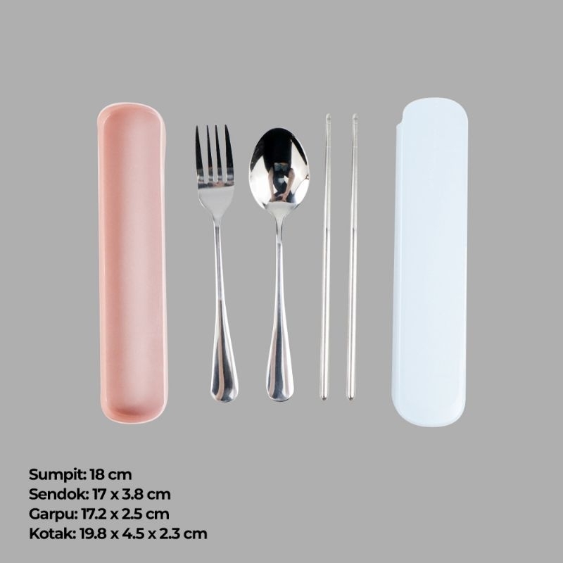 Nordic Cutlery Set Alat Makan Sendok Garpu Sumpit Stainless Steel