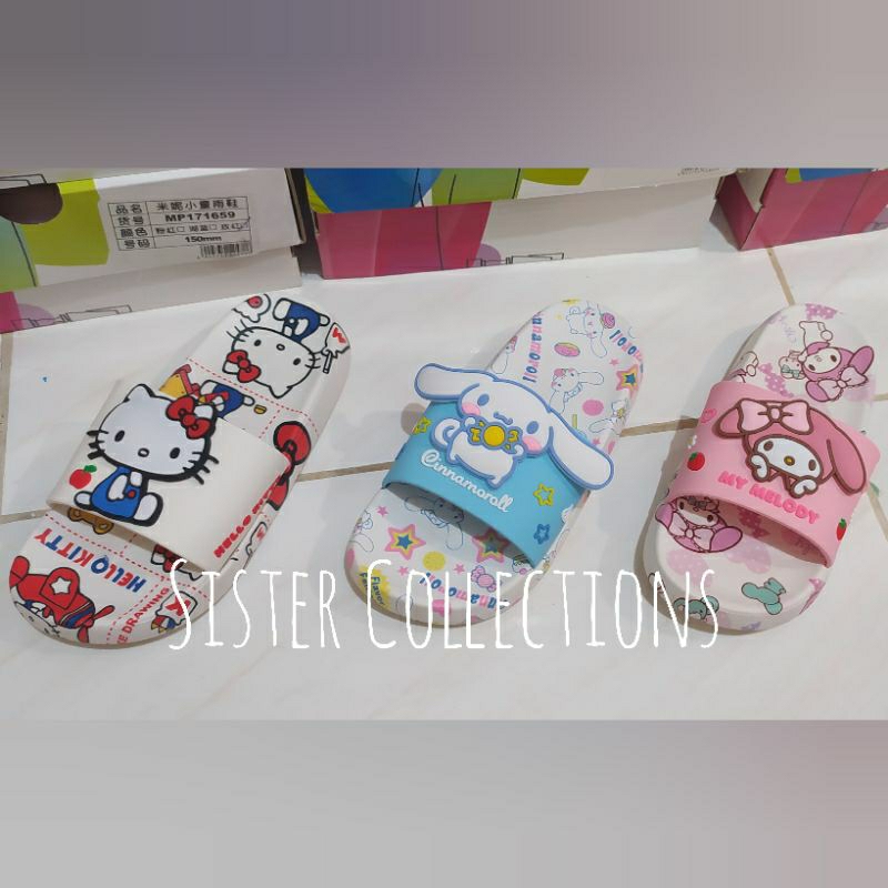 Sandal Karet Sanrio Melody Cinnamoroll Hello Kitty / Sandal Slop Anak Karakter Sanrio Kualitas Import