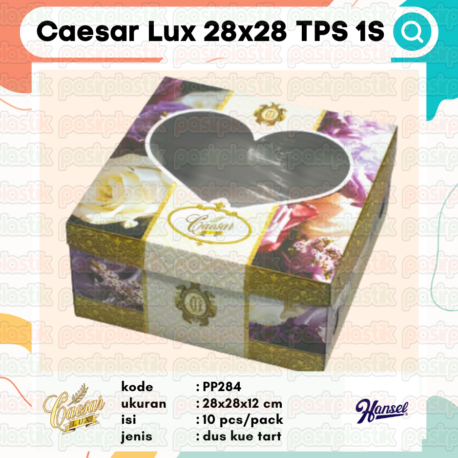

Caesar Lux 28x28 TPS 1S || PP284 || CAESAR LUX 28x28 Dus Tart Tutup Pisah 28×28×12 || Box Kotak Kardus Kue Hantaran