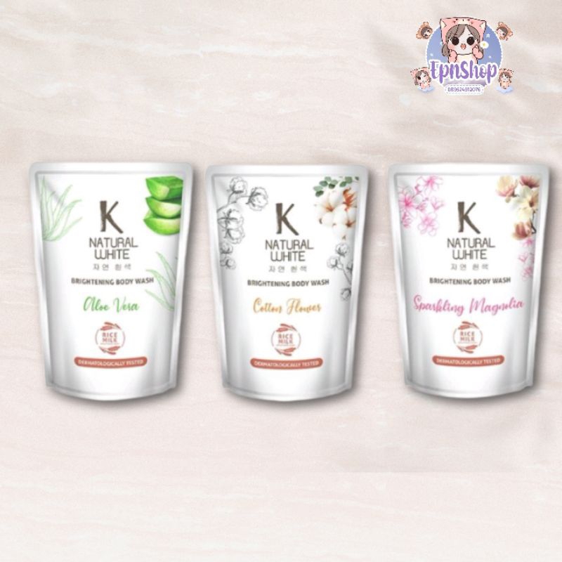 K NATURAL WHITE BRIGHTENING BODY WASH 60ml / K NATURAL SABUN CAIR