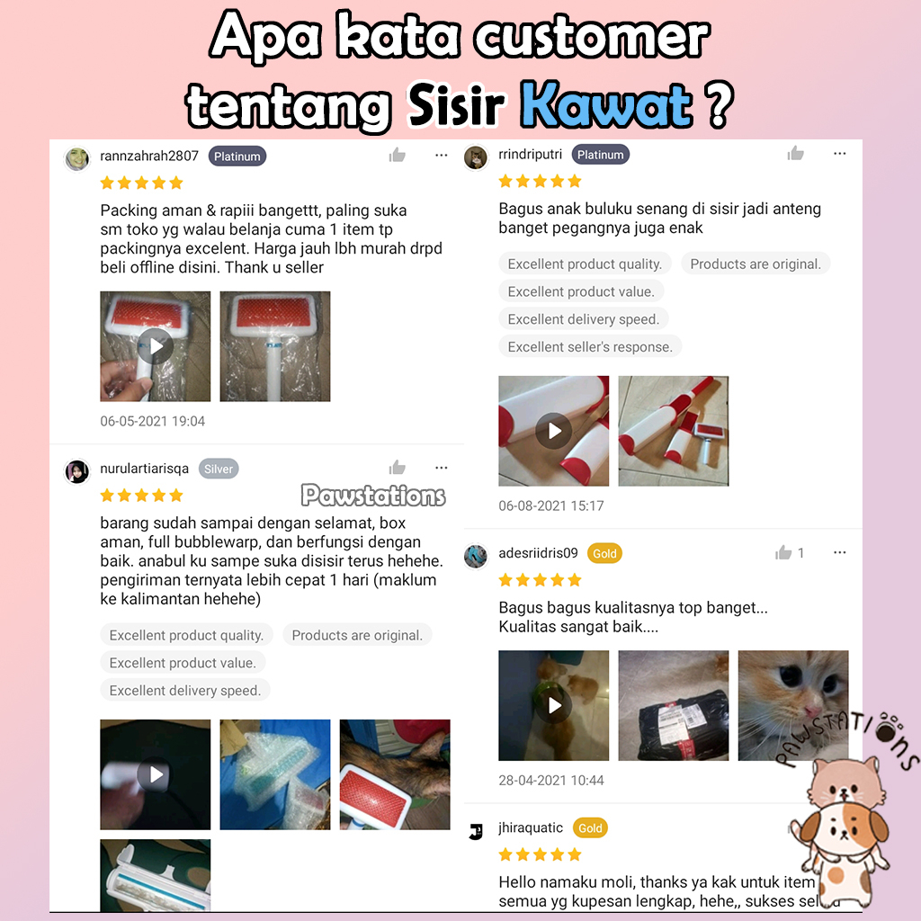 Ready|COD Sisir Kawat Sisir Kucing Sisir Anjing Sisir Kucing Bulu Rontok Sisir Bulu Kucing Sisir Bulu Anjing Paket Grooming Kucing Sisir Grooming Kucing Sisir Kelinci