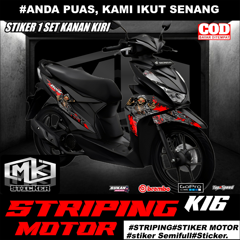 STRIPING STIKER SETIKER MOTOR BEAT DELUXE NEW ESP 2020-2021-2022 (k08) BEAT STREET NEW COD