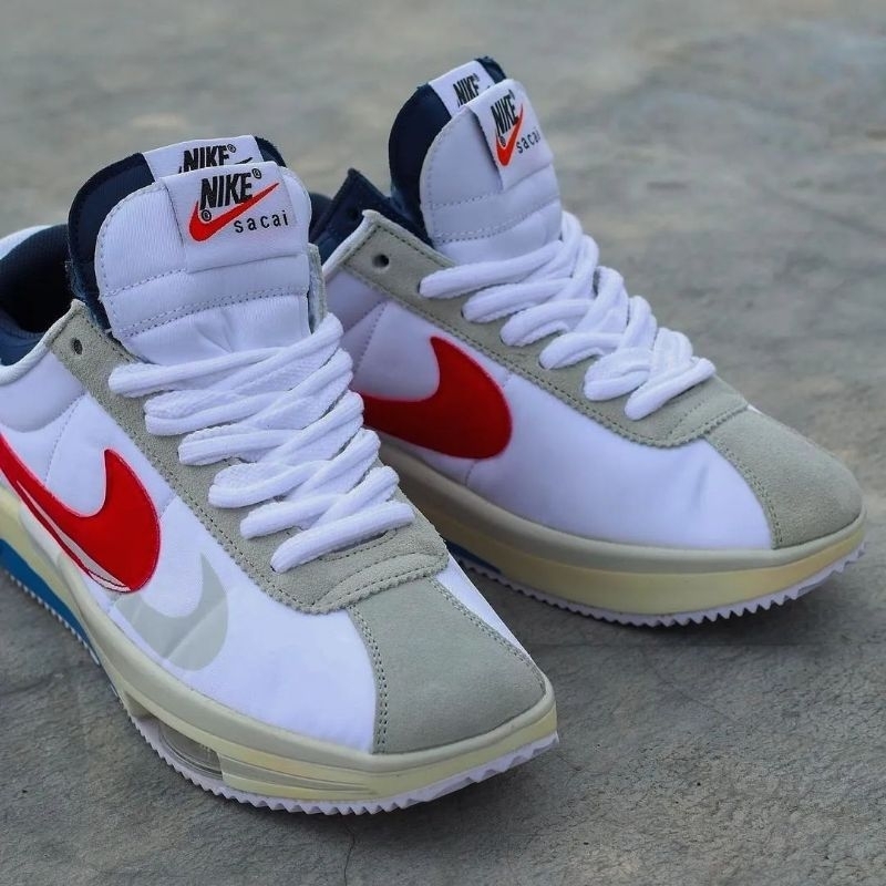 Sepatu Pria Nike Sacai Cortez Red Blue