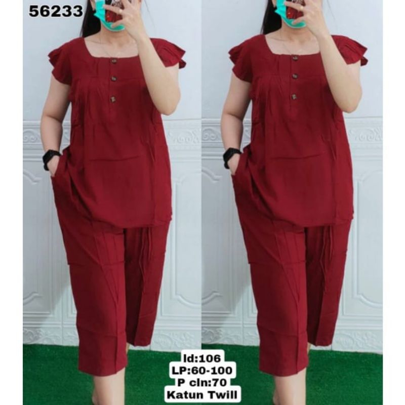 one set bangkok rayon premium setelan wanita