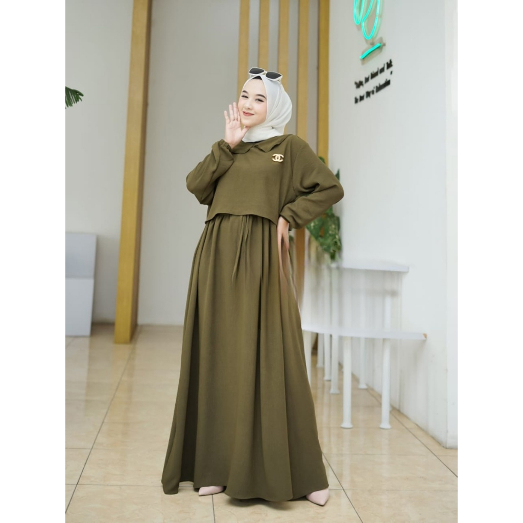 GAMIS RINJANI KAIMA MOSCREPE PREMIUM