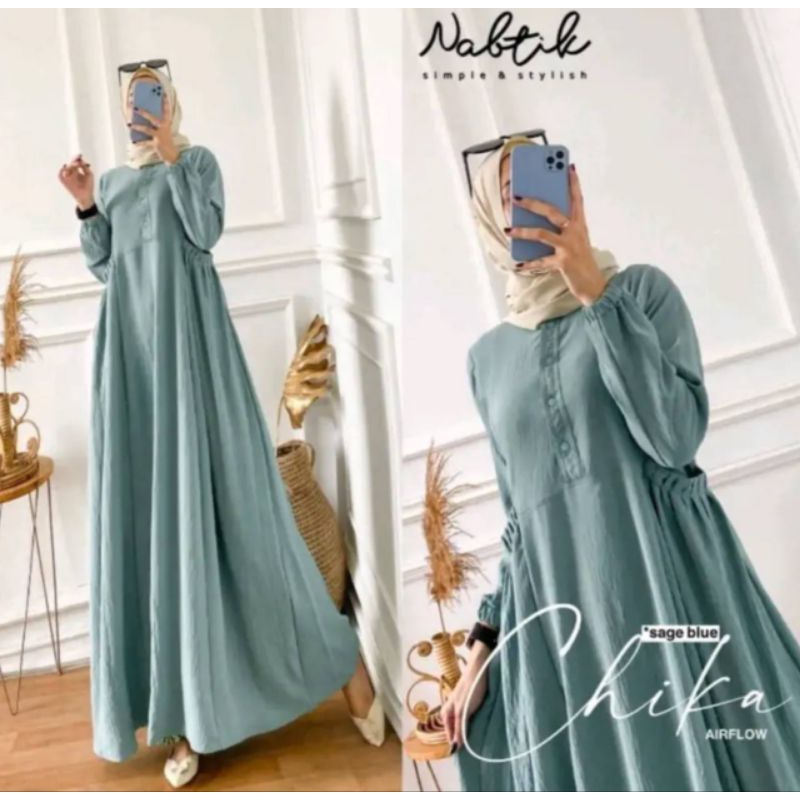 gamis wanita cika kringkel airflow | Kalla dress kringkel