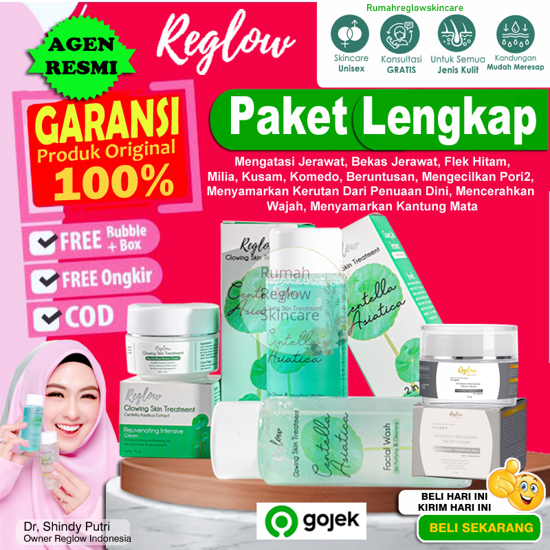 reglow cream malam dr shindy skincare sepaket reglow + serum reglow skincare original official store