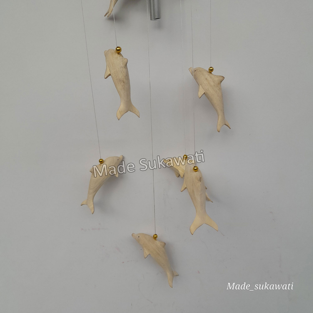 Lonceng aluminium Lumba lumba Dolphin krincingan gantungan windchimes