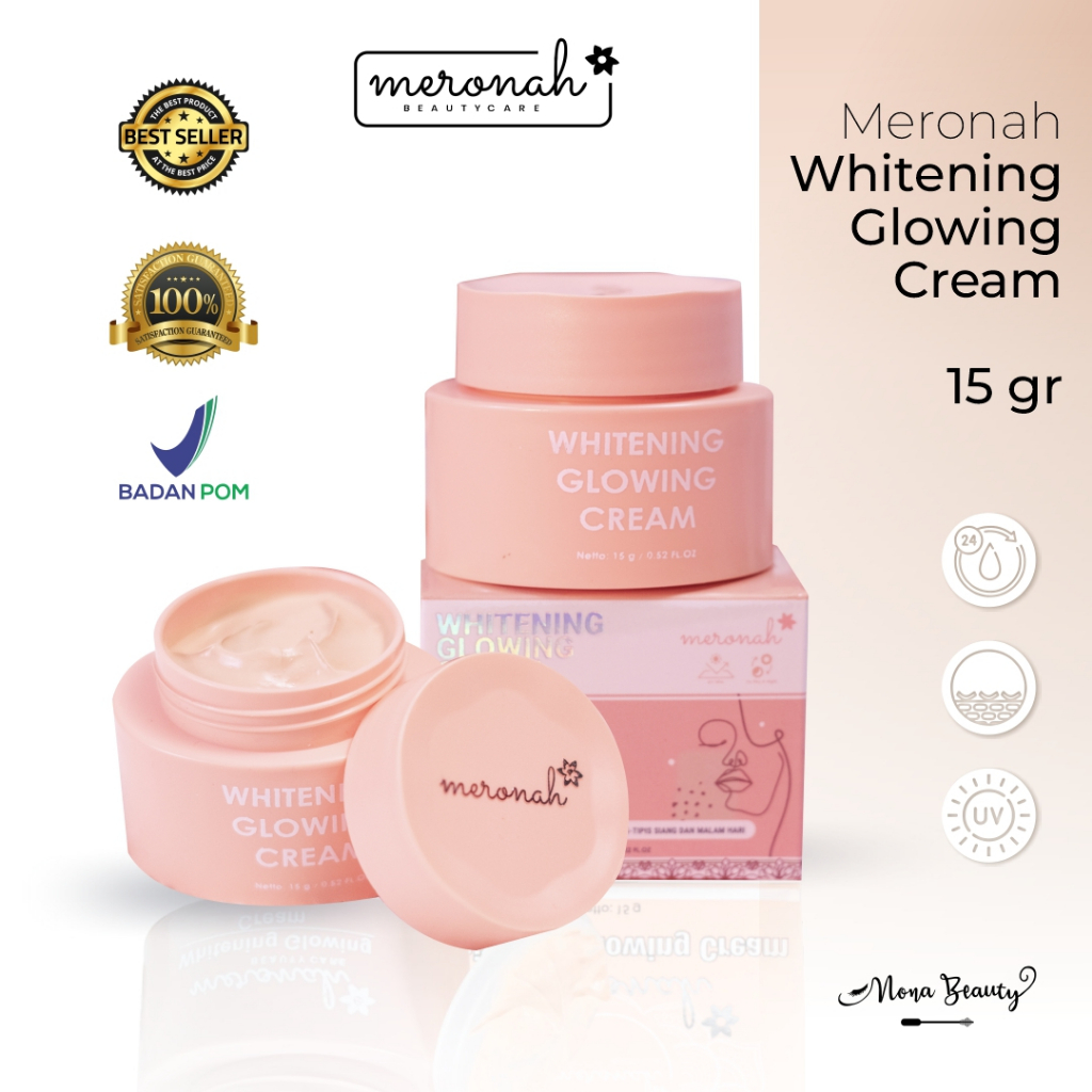 [ COD ] Whitening Glowing Cream 2in1 Meronah Beauty Care / Krim Glowing dan Pemutih 2in1 Meronah