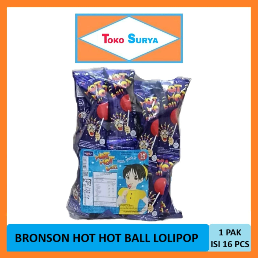 

Hot Hot Ball Mangga Permen Lolipop 1Pak 16Pcs Bronson