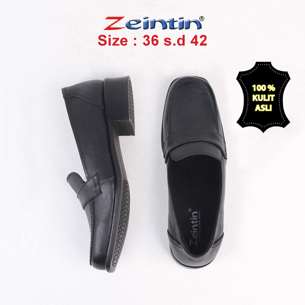 Zeintin - Sepatu Wanita Pantofel Flat Loafers Kulit Asli Kasual Formal Fashion Sepatu Kerja Wanita Nyaman BJ