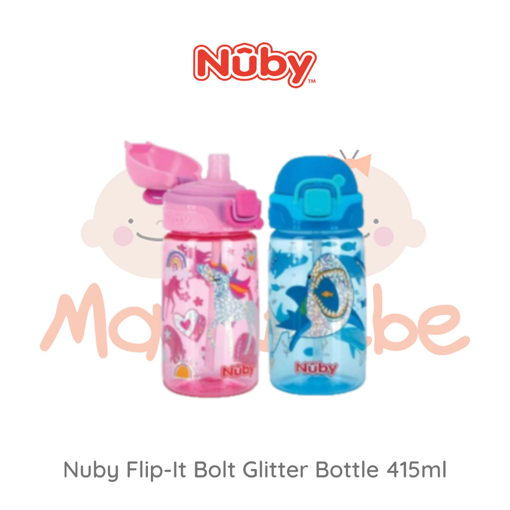 Nuby Thristy Kids Flip-It Bolt Glitter Bottle Botol Minum Anak 415ml