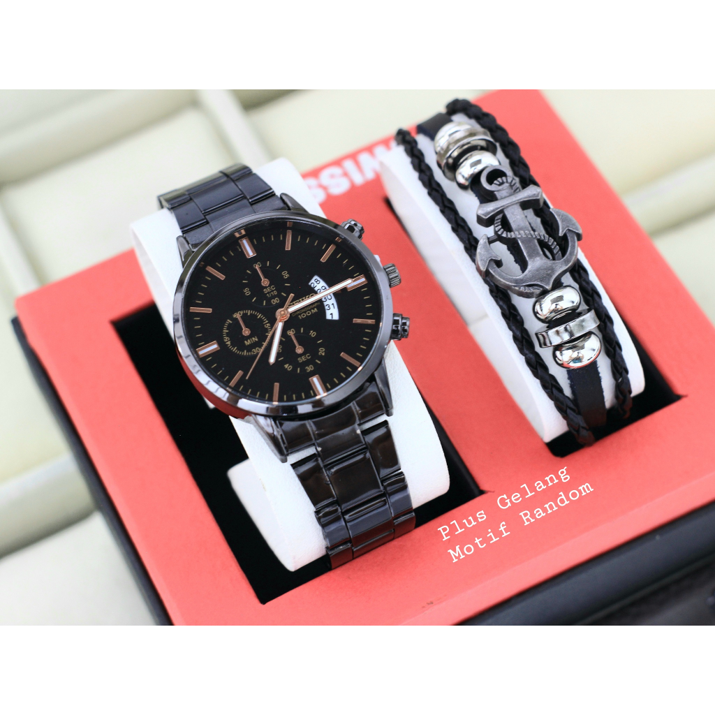 Jam Tangan Fashion Pria Free Grlang Jangkar Tanggal Aktif S-22031