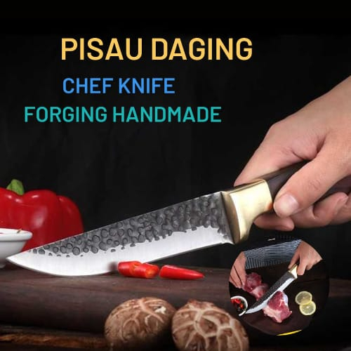 Japanese Knife Pisau Dapur Daging  Pisau Potong Tulang Daging Serbaguna Butcher Chef Knife Forged Sharp