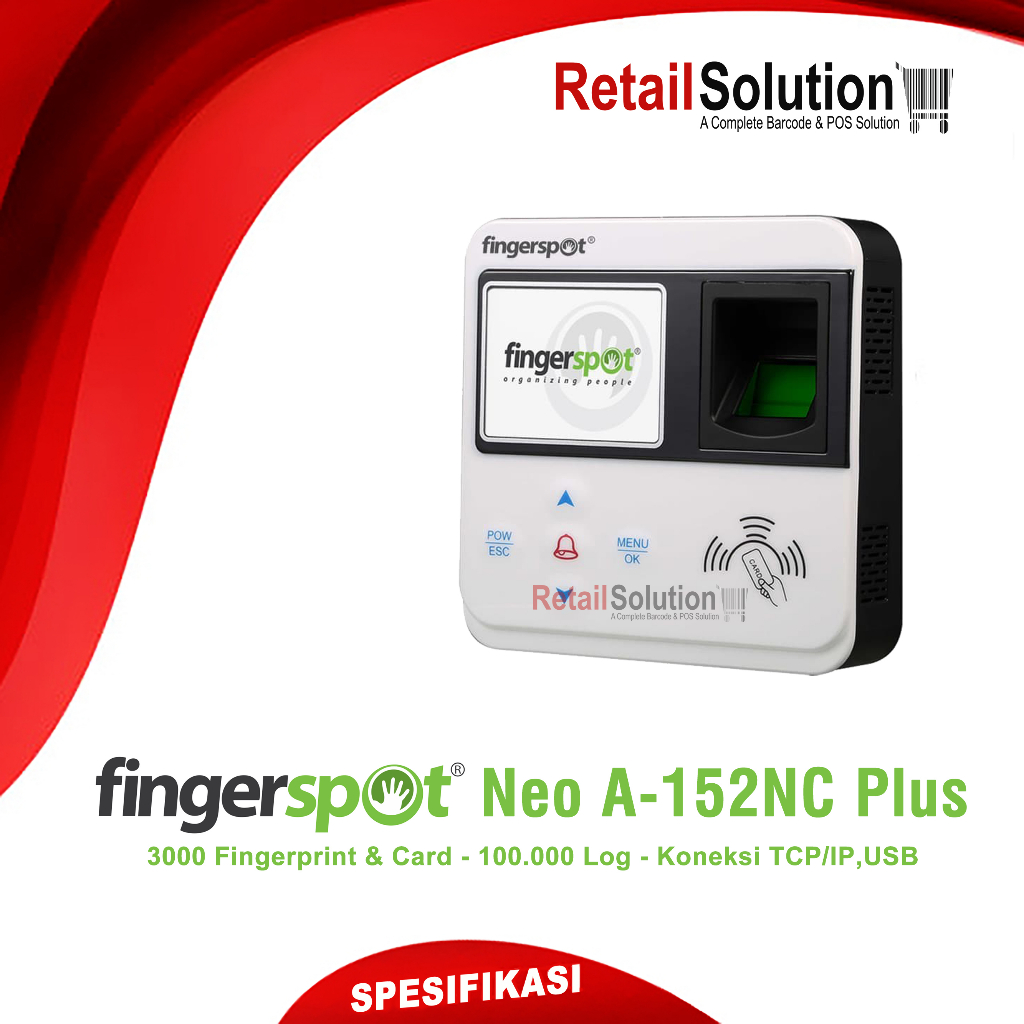 Mesin Absensi Fingerspot Neo A-152NC Plus - Fingerprint