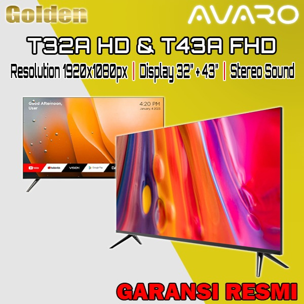 AVARO Android Smart TV T32A / T43A 32&quot; HD 43&quot; FHD / 32 43 INCH ORIGINAL Resmi