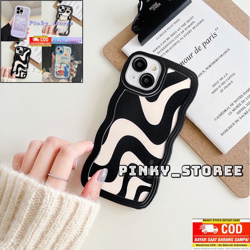 SOFTCASE WAVE REALME C55/ C35/ C33/ C31/ C30/ C30S/ C25S/ C25/ C25Y/ C21Y/ C21/ C20/ C12/ C11 2022/ C11 2020/ SOFT CASE GELOMBANG/ CASING WAVY + PROTECTOR CAMERA MOTIF DORAEMON/ FLOWER/ ZEBRA/ LOVEBLACK