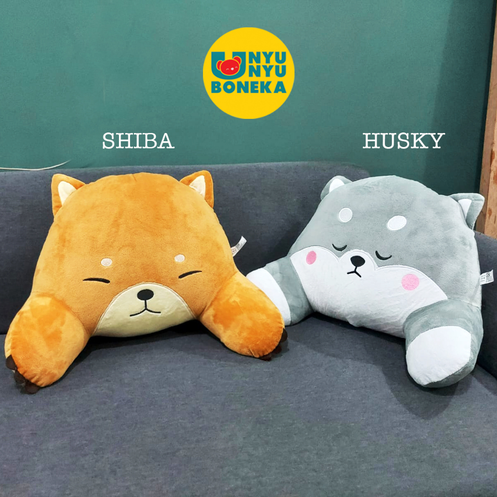 SALE !! Bantal sandaran kursi punggung mobil kantor ibu hamil karakter srigala doh husky shiba