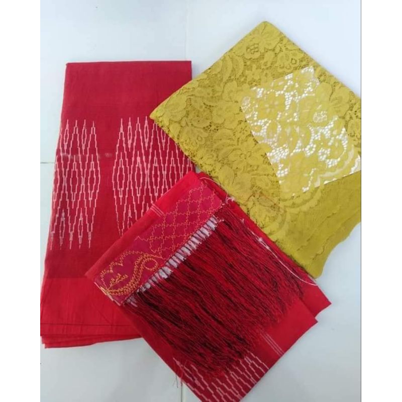 Set Kain Renda + Songket Sibolang Rasta + Selendang 3in1 (WAJIB CHAT ADMIN)