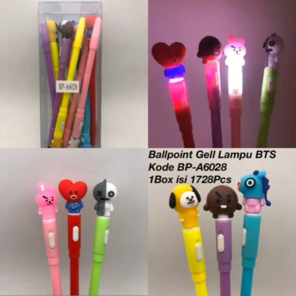 

Dijual pen gel karakter bts lampu 12 pcs Berkualitas