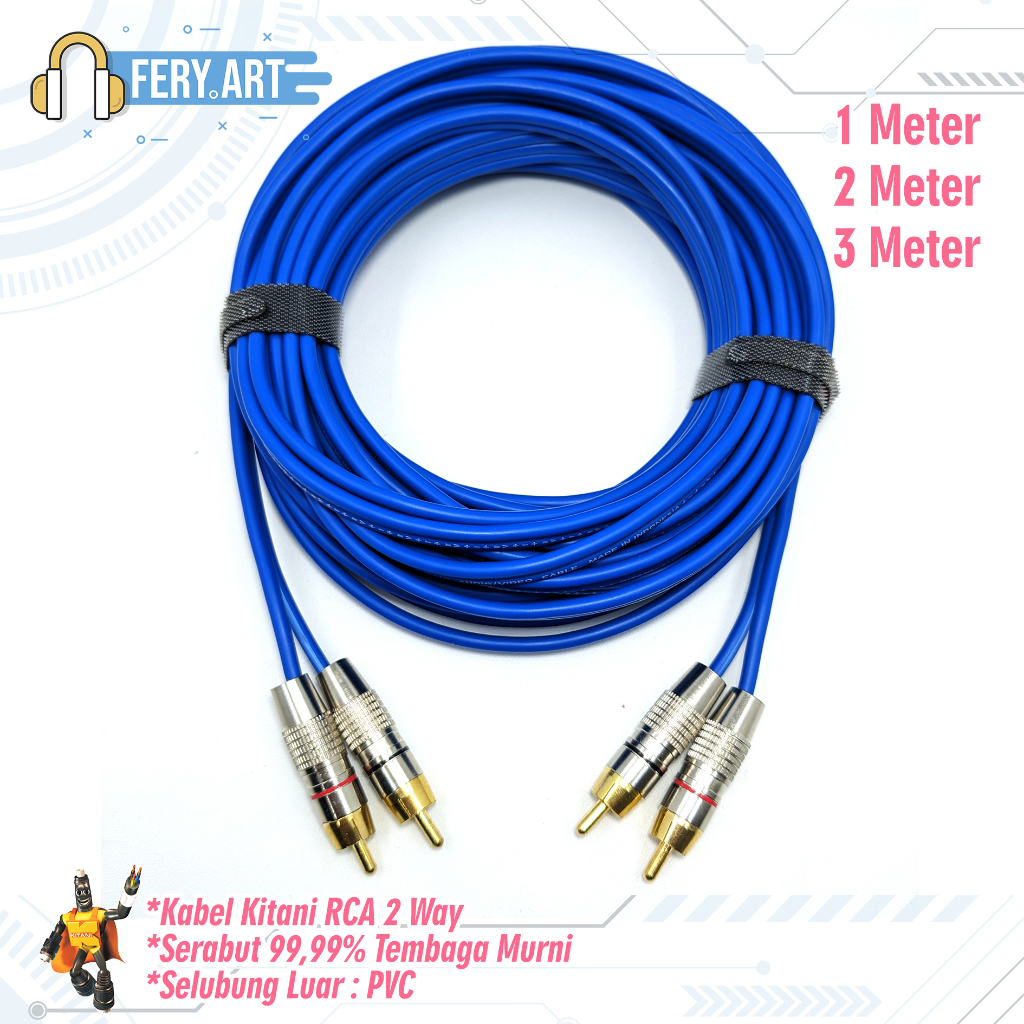 Kabel Audio Jack RCA ke RCA Stereo