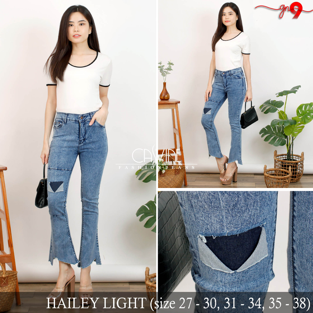 CASVINEJEANS || Celana Jeans Wanita Cewek Hailey Bigsize Jumbo Mom Jeans Sobek Patch