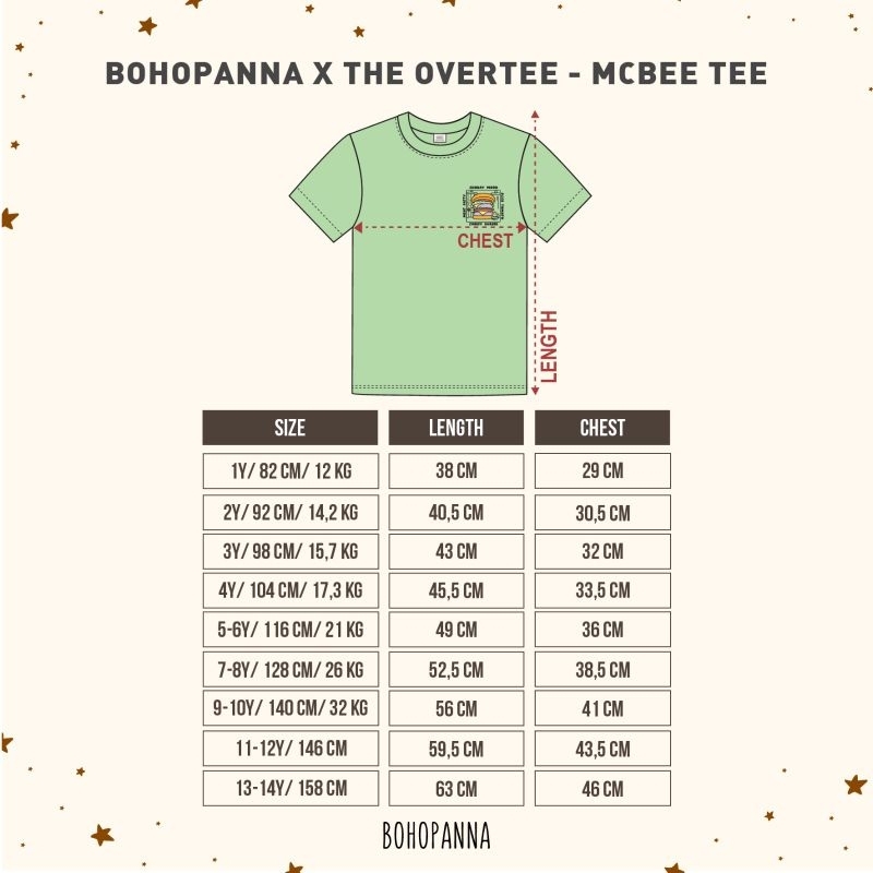 BOHOPANA X THE OVERTEE TEE - MCBEE TEE - KAOS ANAK - ATASAN ANAK - KAOS OVERTEE