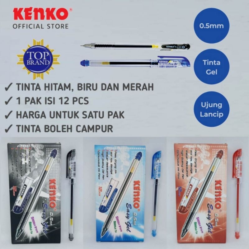 

Kenko Easy gel PULPEN GEL WARNA Lengkap 0.5MM HITAM