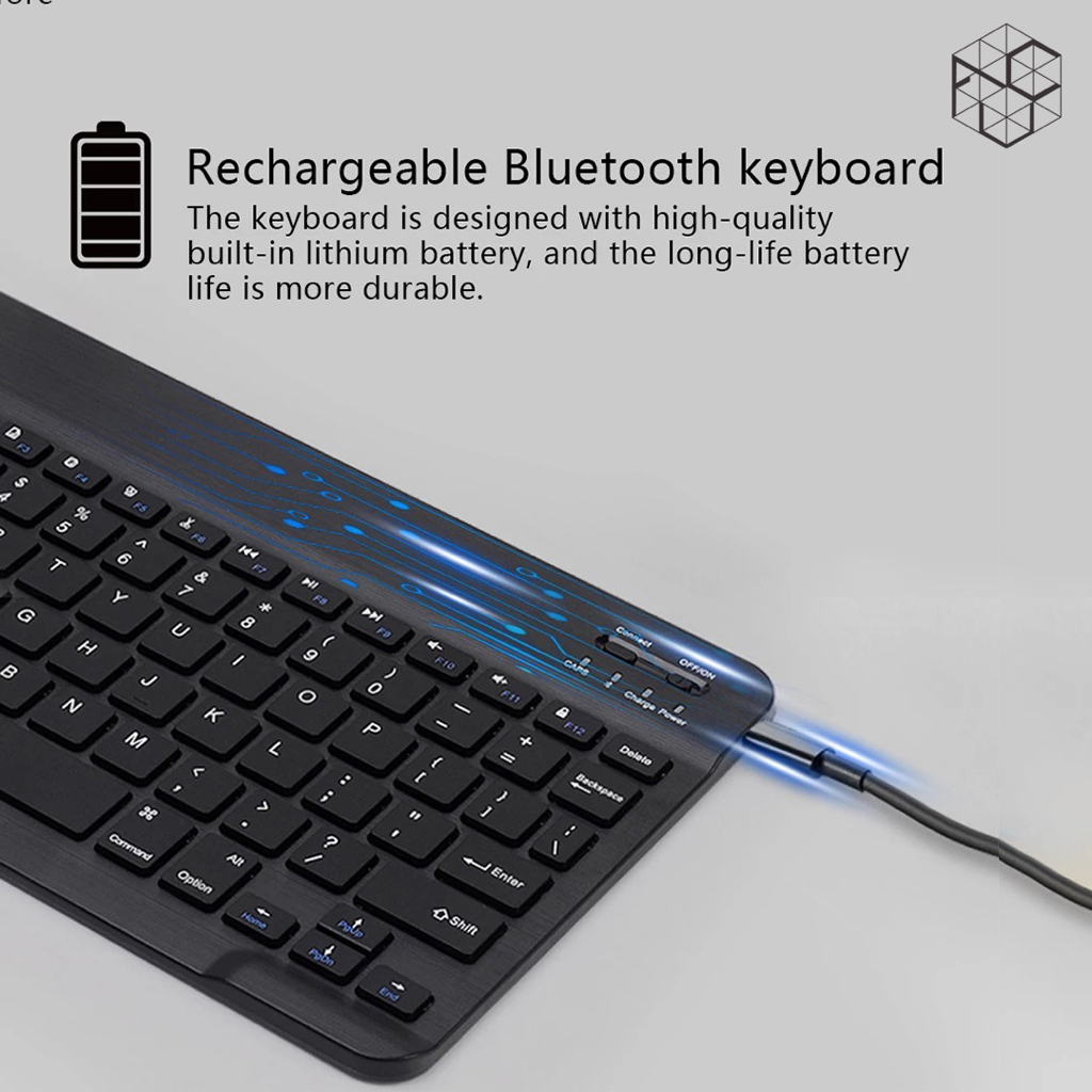 Wireless Keyboard Bluetooth 10 Inch Backlight Slim Thin Portable Suitable for iPad Samsung Xiaomi iPhone Colorful