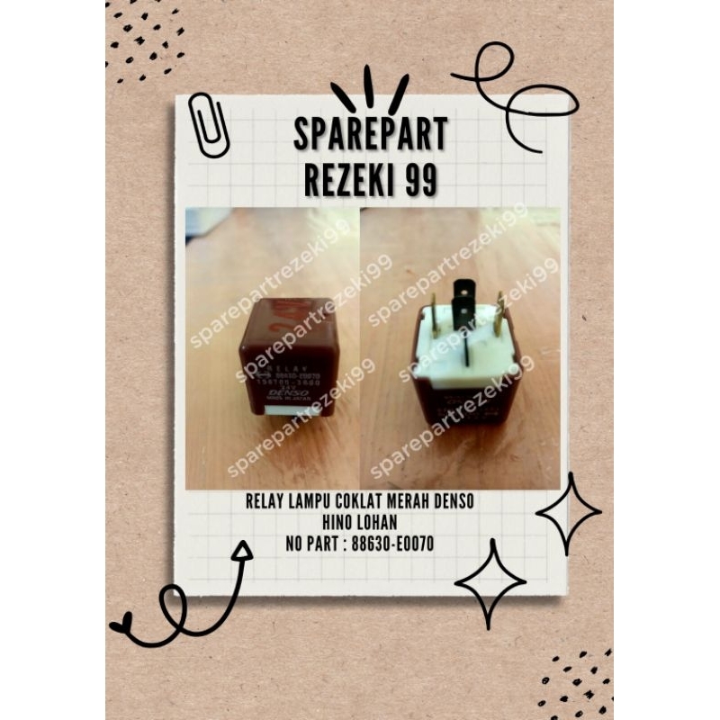 Relay Lampu Merah / Coklat Hino Lohan DENSO