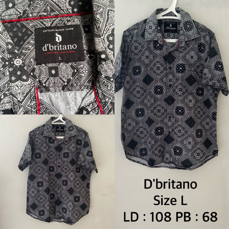 PRELOVED Kemeja Pria Motif Merk D'britano