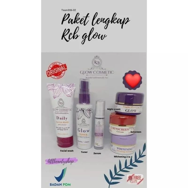 RCB GLOW PAKET LENGKAP ( 6 ITEM ) TERMURah